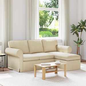 Pohovka Krémová 215 x 138 x 80 cm textil - obrázek 1