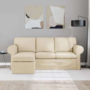 Pohovka Krémová 215 x 138 x 80 cm textil - obrázek 3