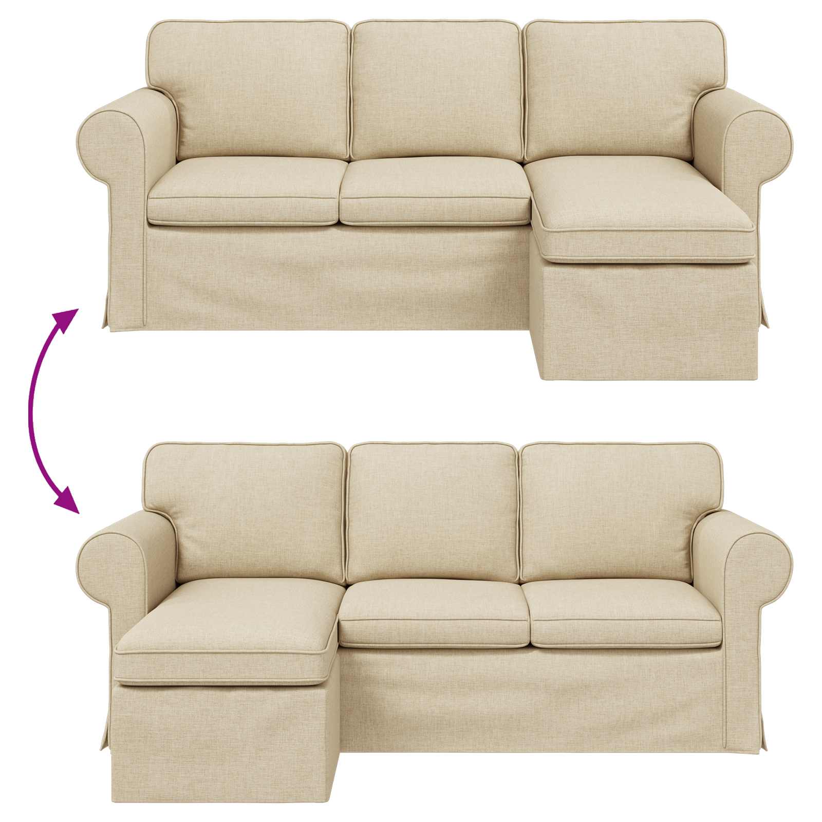 Dīvāns 160cm Krēmkrāsa Metāls