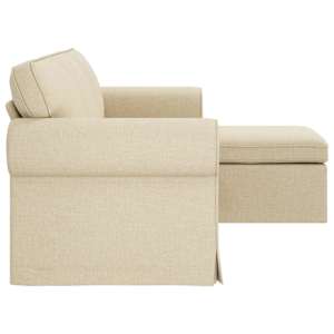 Pohovka Krémová 215 x 138 x 80 cm textil - obrázek 5