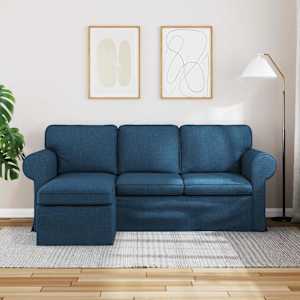 Pohovka Modrá 215 x 138 x 80 cm textil - obrázek 3