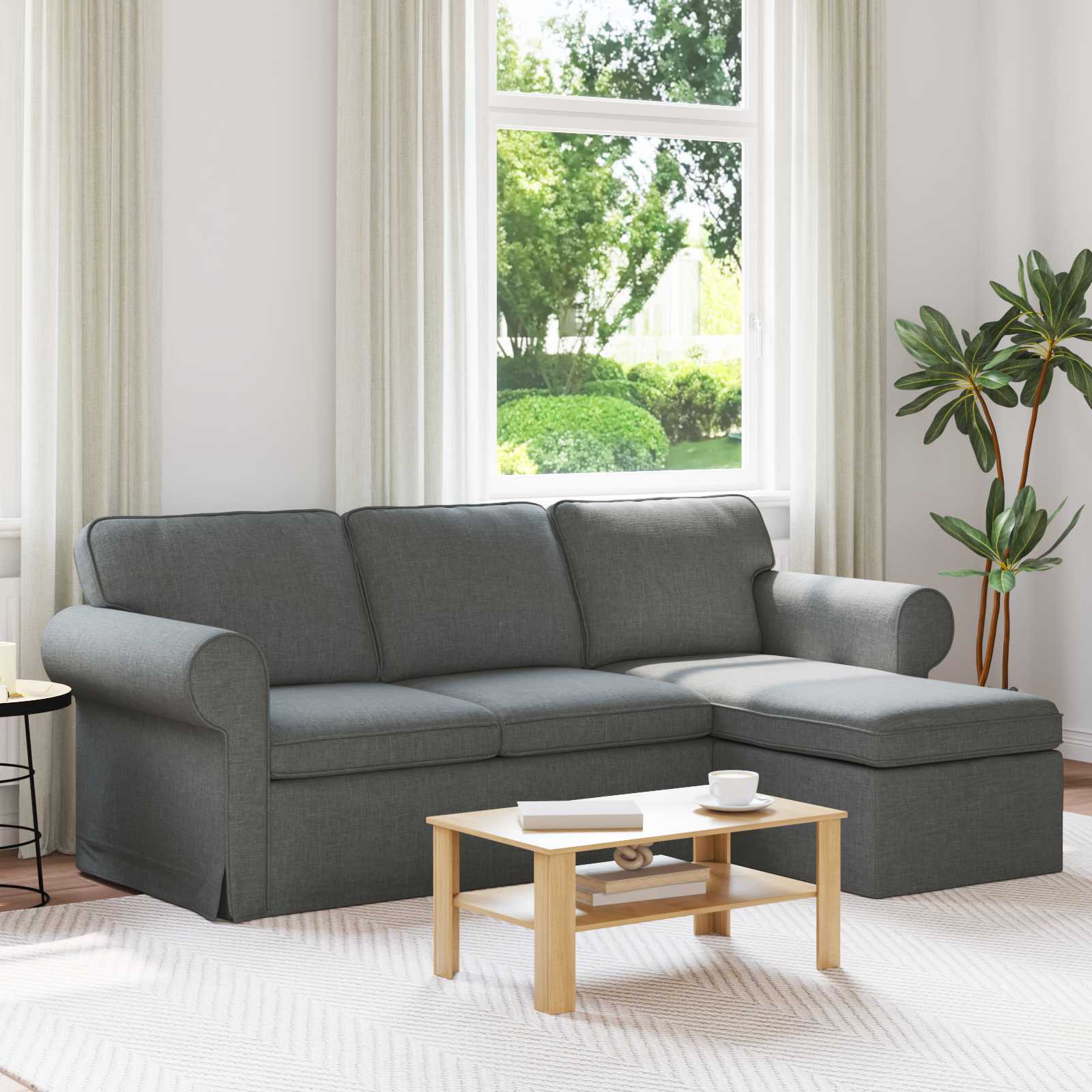 vidaXL Sofa 180cm Dunkelgrau Metall