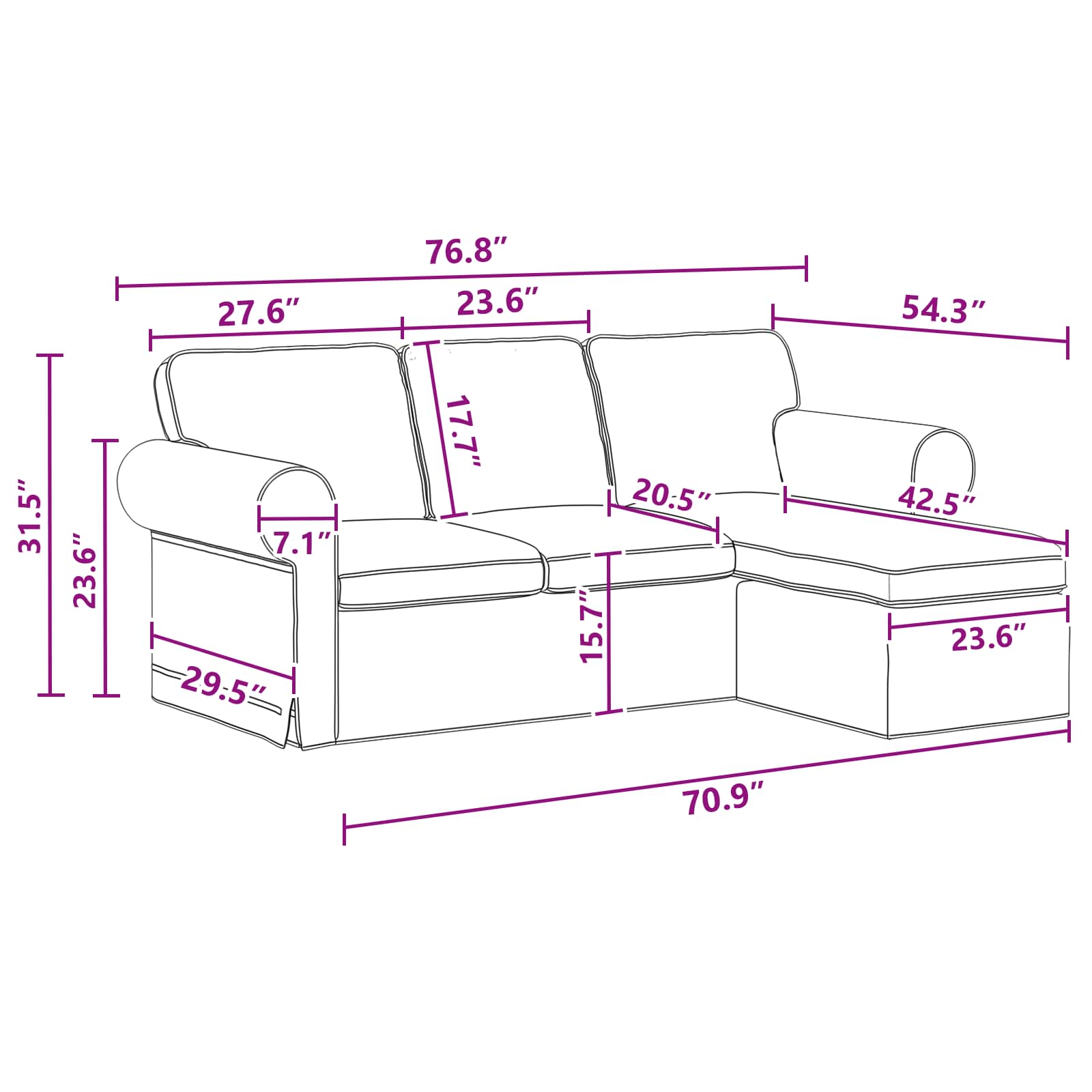 Dīvāns 180cm Tumši pelēks Metāls