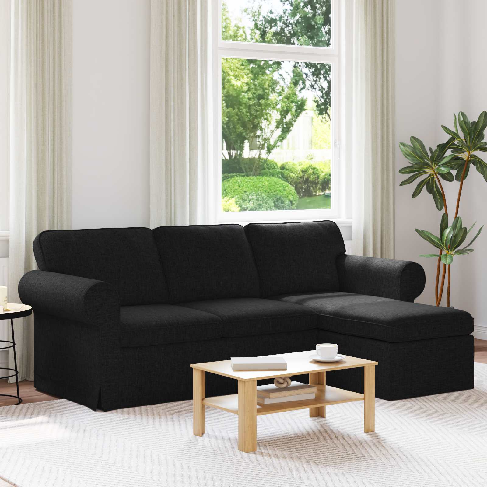 vidaXL Sofa 180cm Schwarz Metall