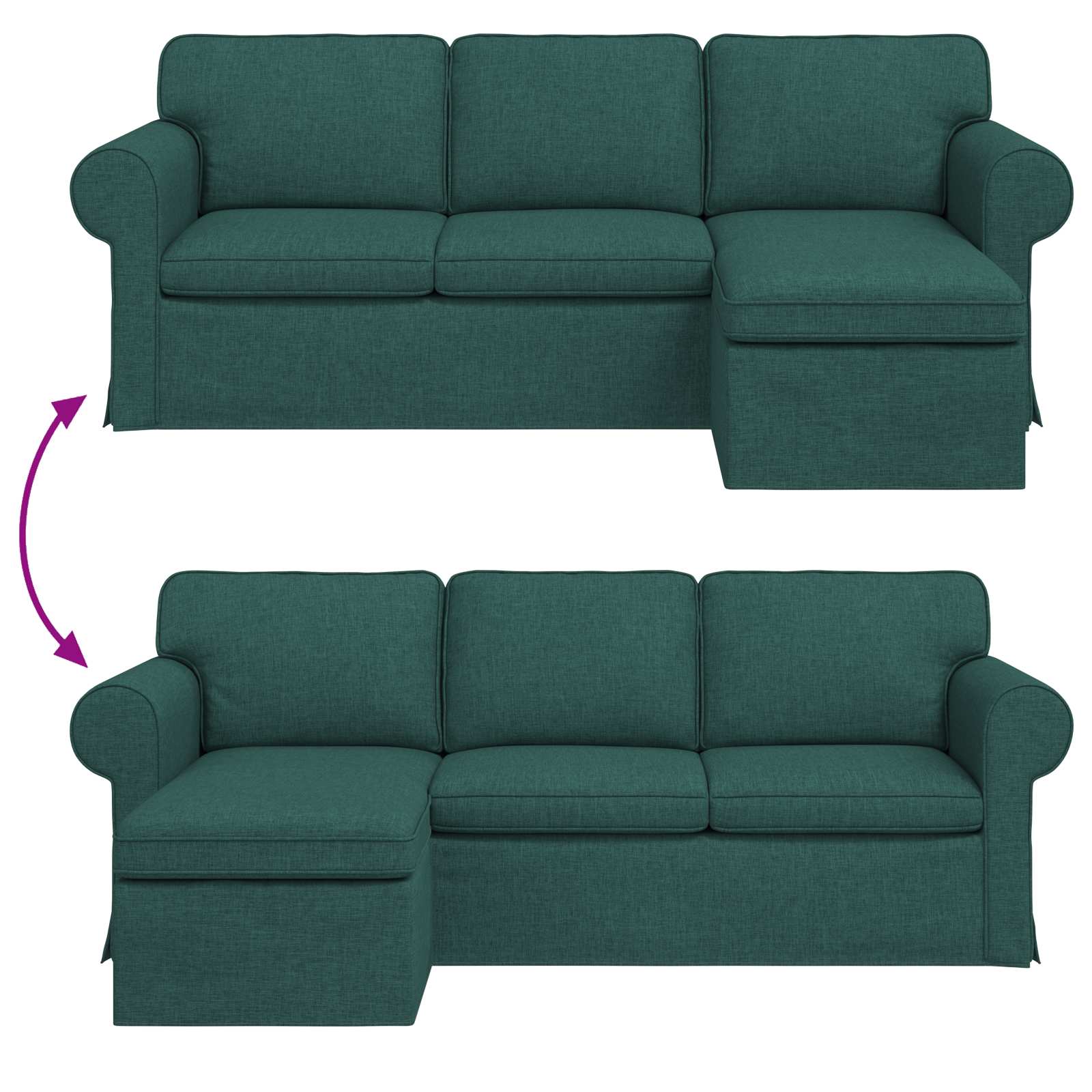 Dīvāns 180cm Tumši zaļš Metāls