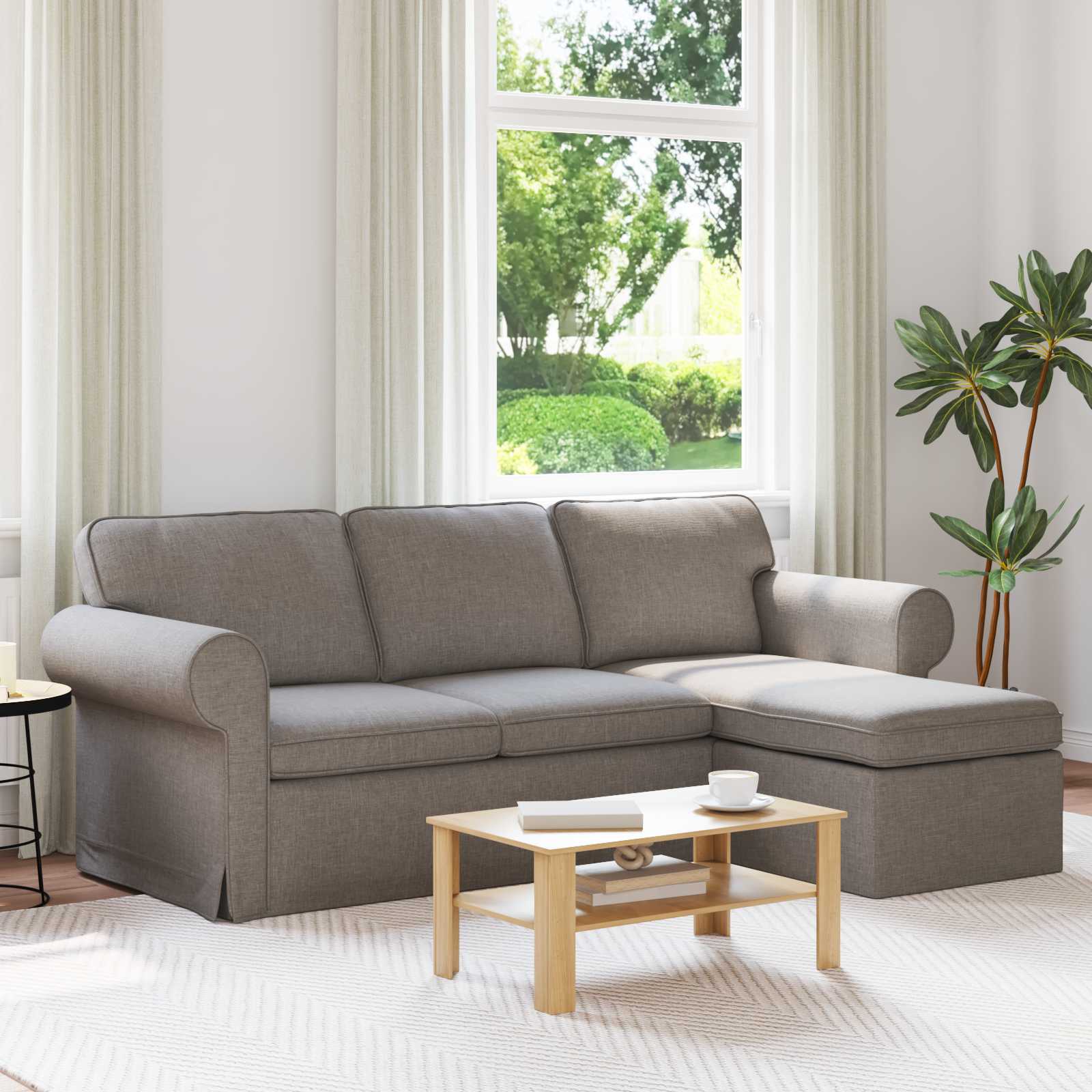vidaXL Sofa Taupe Gesamtabmessungen: 215 x 138 x 80 cm (B x T x H)