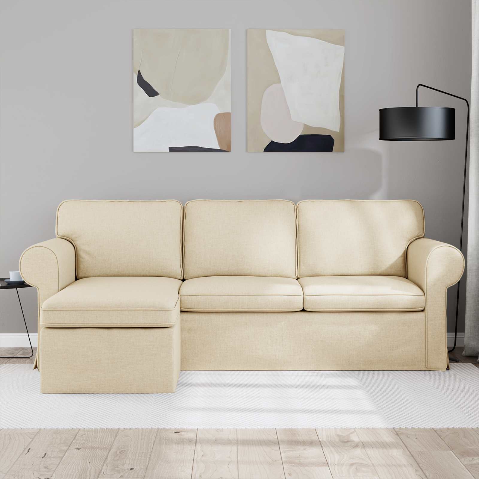 vidaXL Bank Cr&egrave;me 215 x 138 x 80 cm Metaal