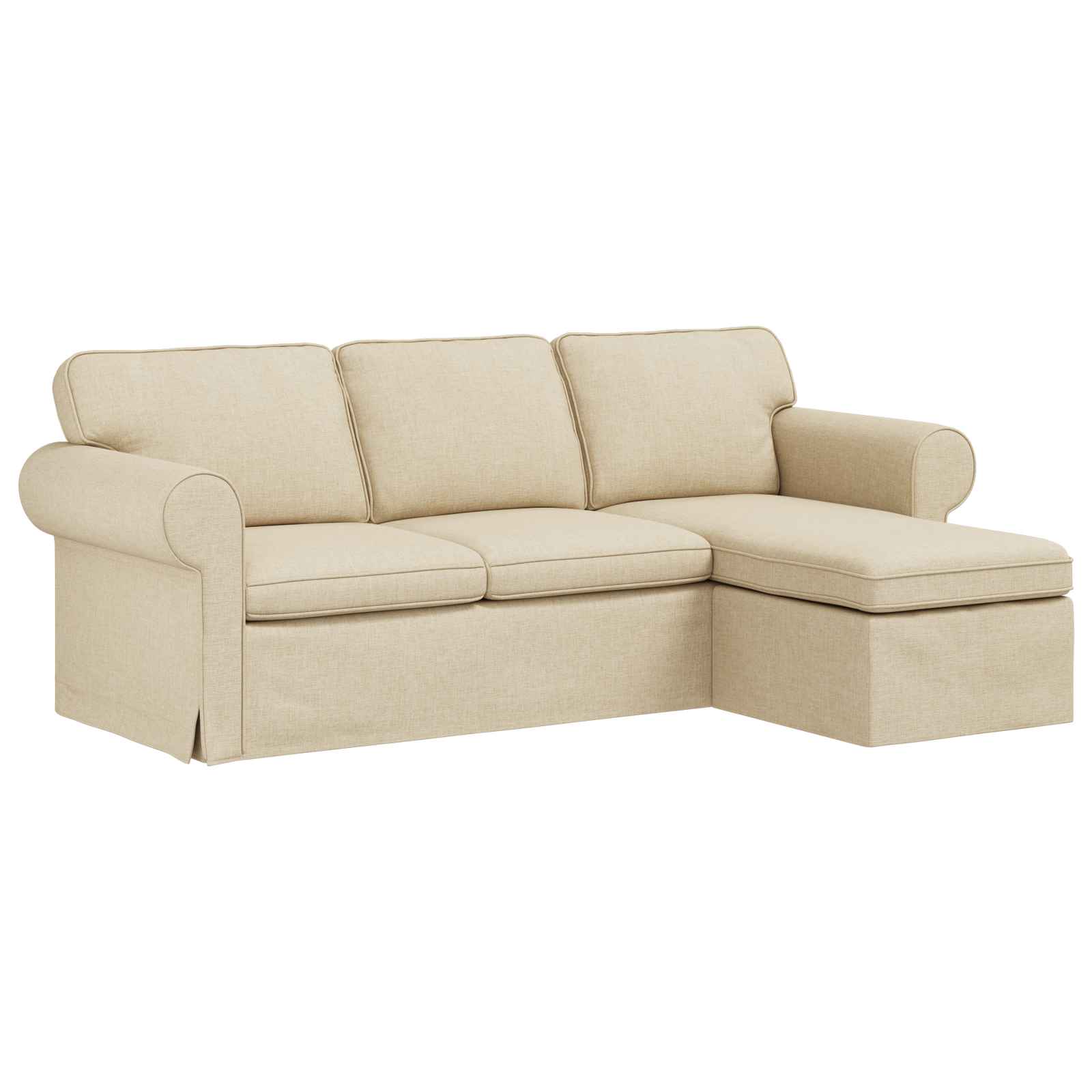 Thumbnail - vidaXL Sofa Creme Gesamtabmessungen: 215 x 138 x 80 cm (B x T x H)