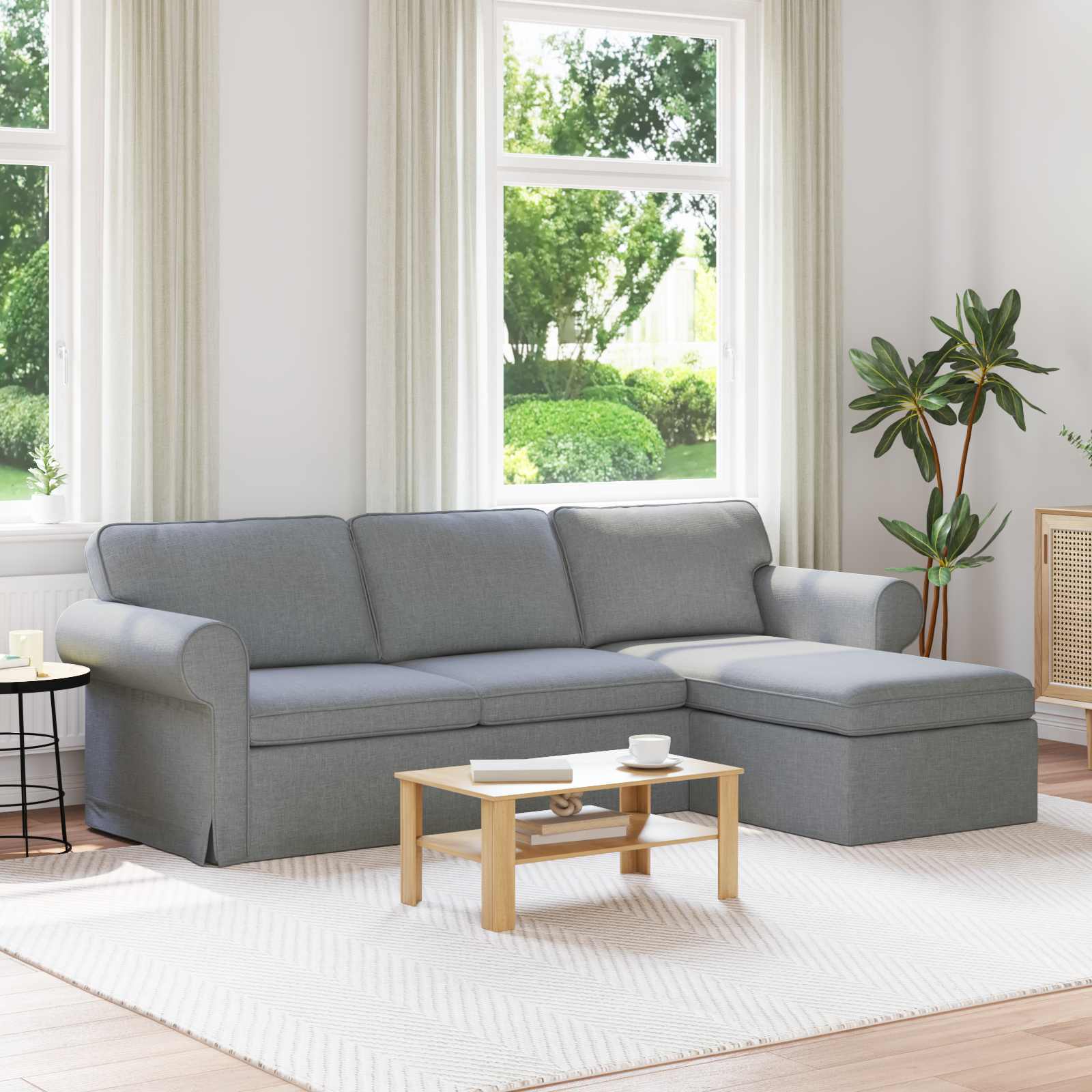 vidaXL Sofa 210cm Hellgrau Metall