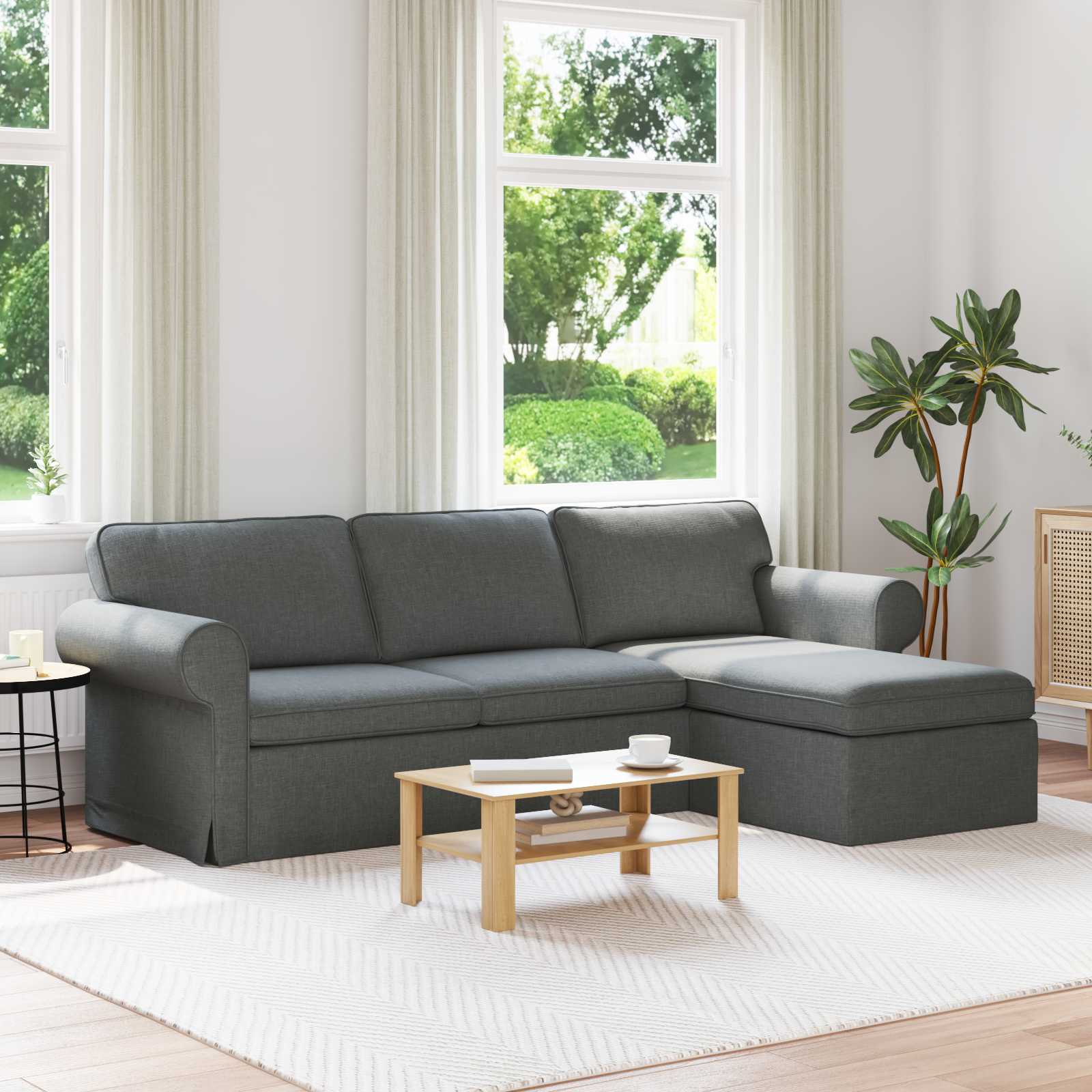 vidaXL Sofa Dunkelgrau 215 x 138 x 80 cm Stoff