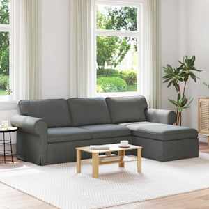 Pohovka Tmavě šedá 215 x 138 x 80 cm textil - obrázek 1