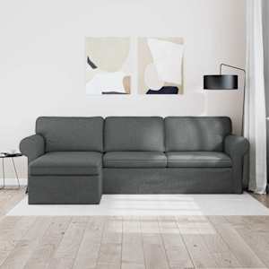 Pohovka Tmavě šedá 215 x 138 x 80 cm textil - obrázek 3