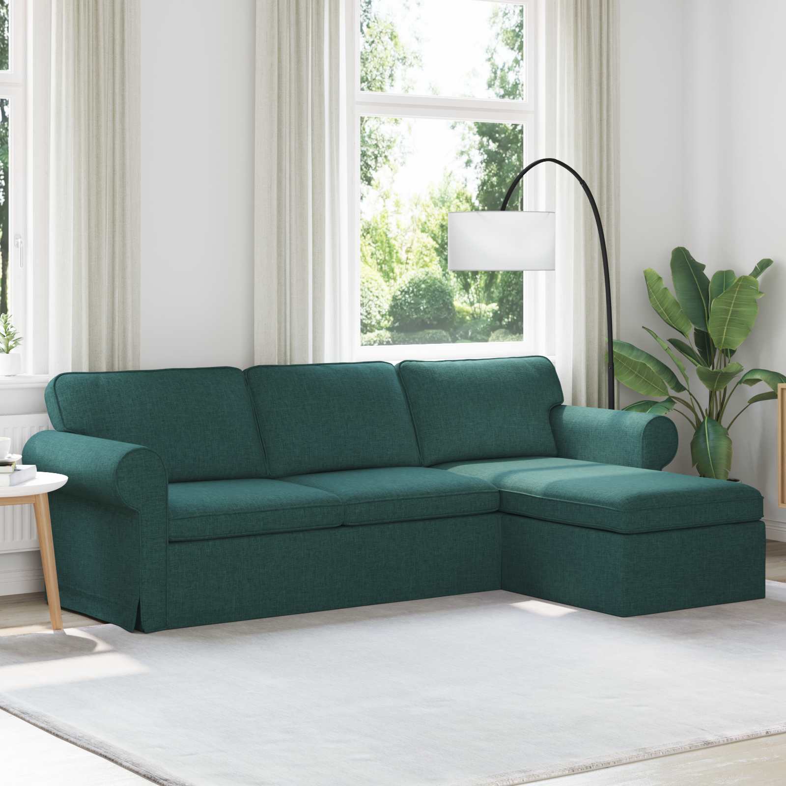 vidaXL Sofa Dunkelgrün 215 x 138 x 80 cm Stoff
