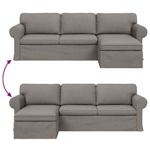 Pohovka Taupe 215 x 138 x 80 cm textil - obrázek 8