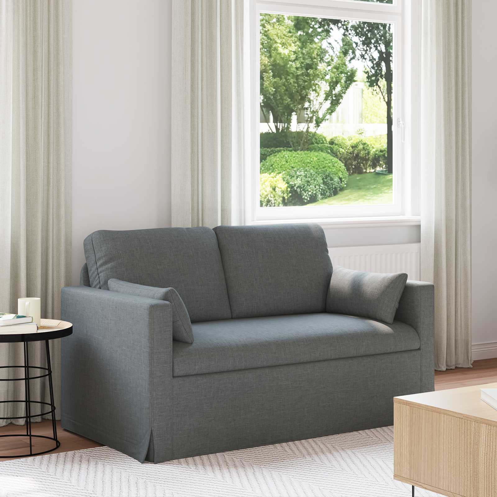 vidaXL Sofa 120cm Dunkelgrau Metall