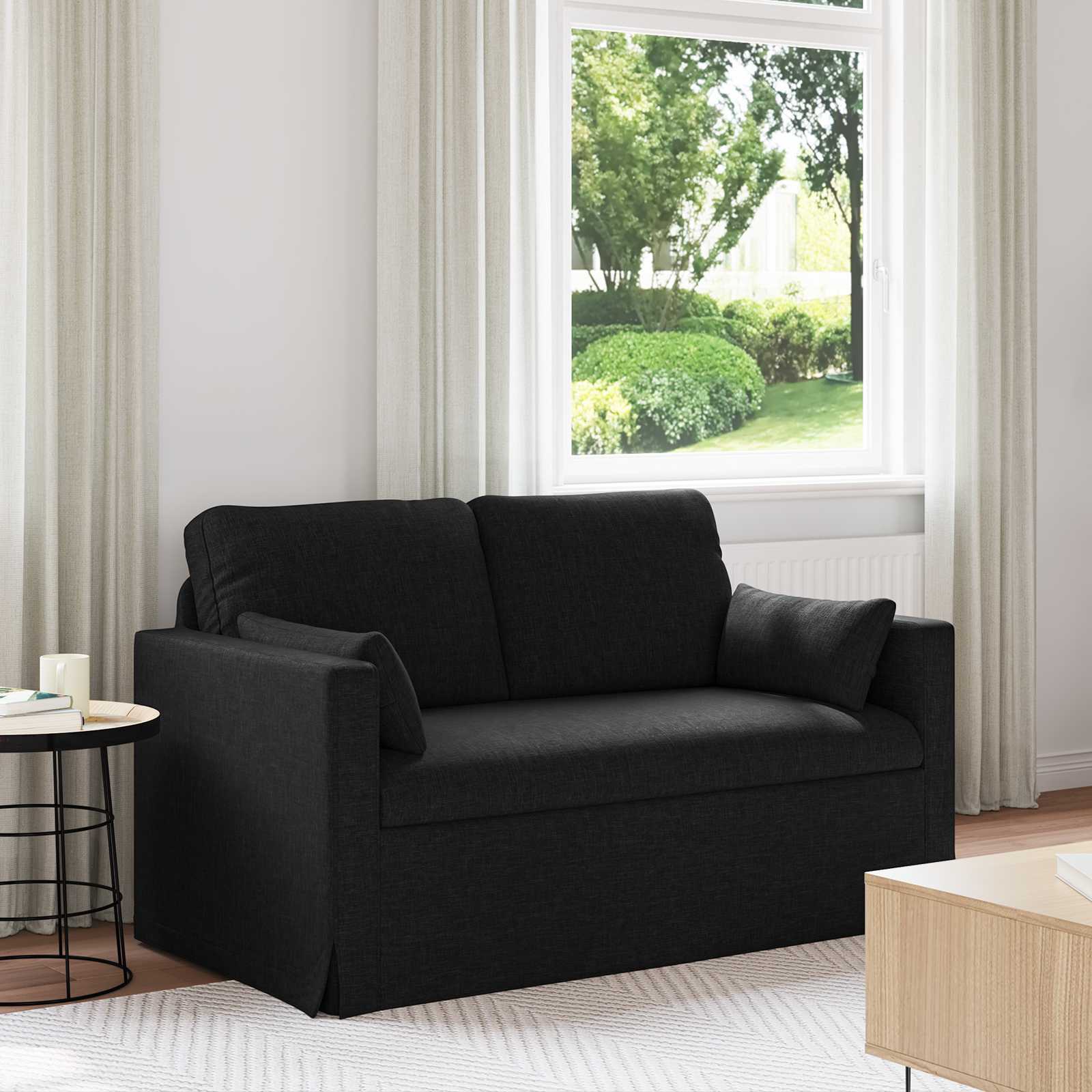 vidaXL Sofa Schwarz Gesamtabmessungen: 139 x 78 x 80 cm (B x T x H)