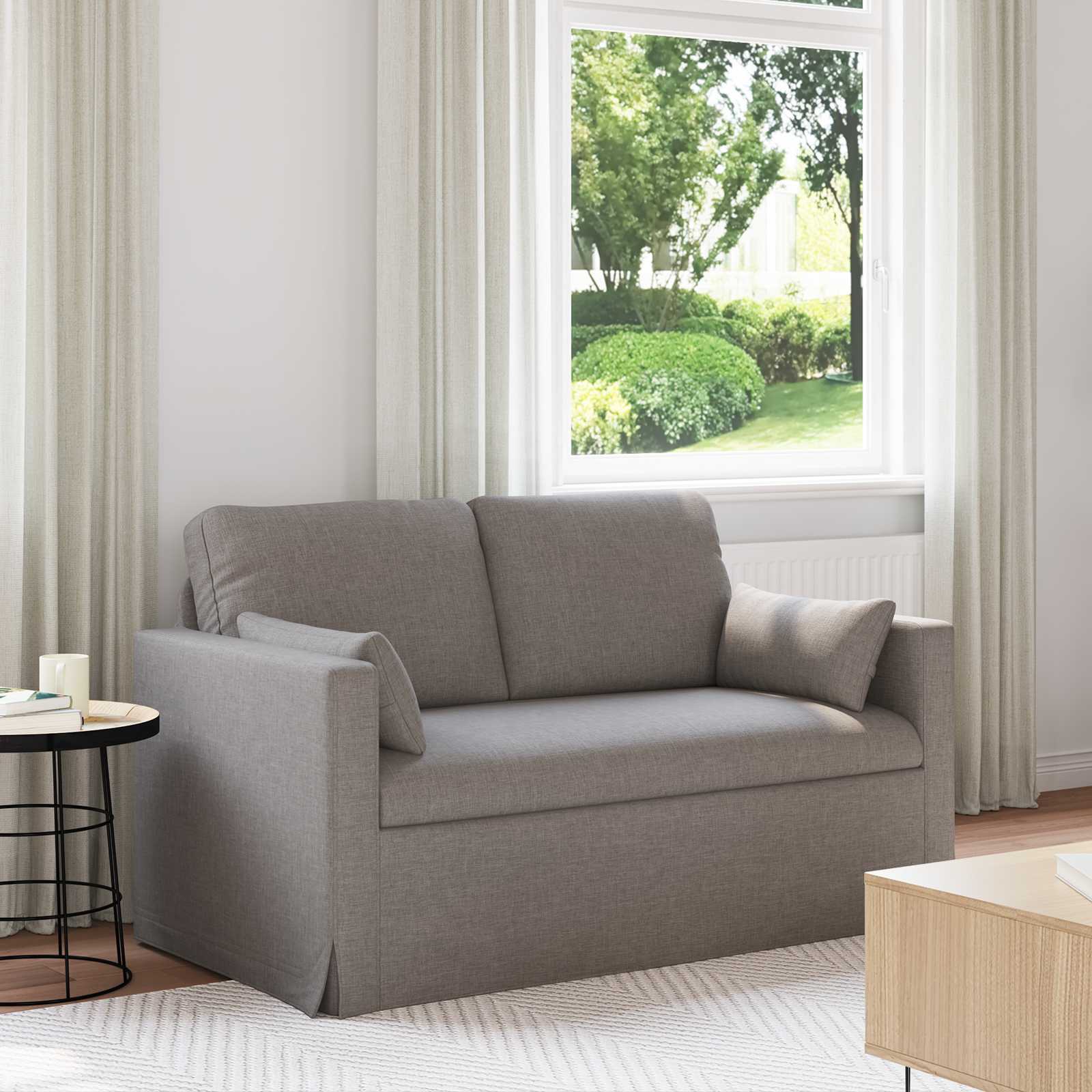 vidaXL Sofa 120cm Taupe Metall