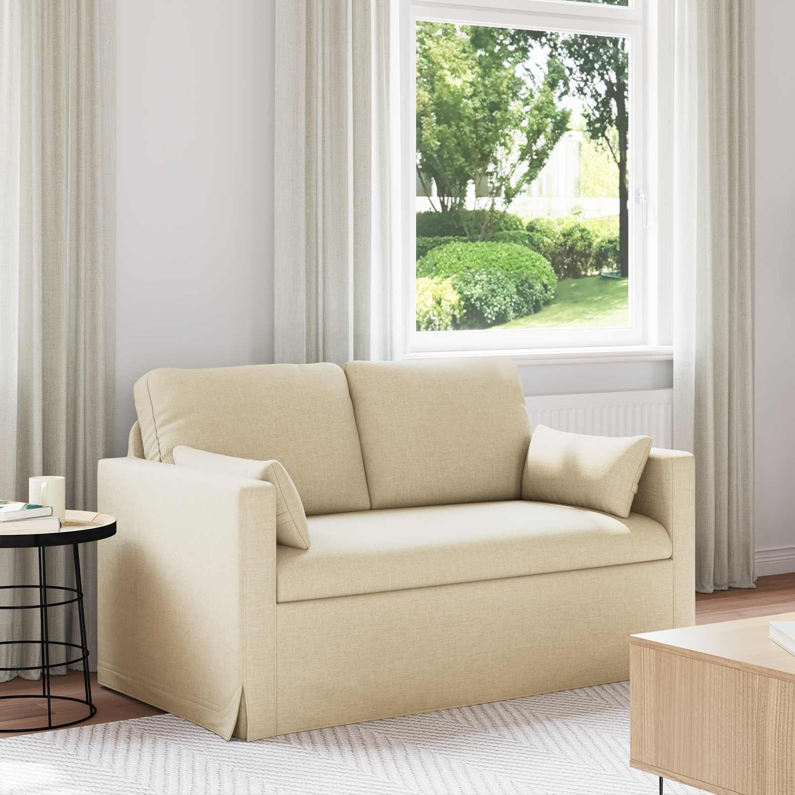 vidaXL Sofa 120cm Creme Metall