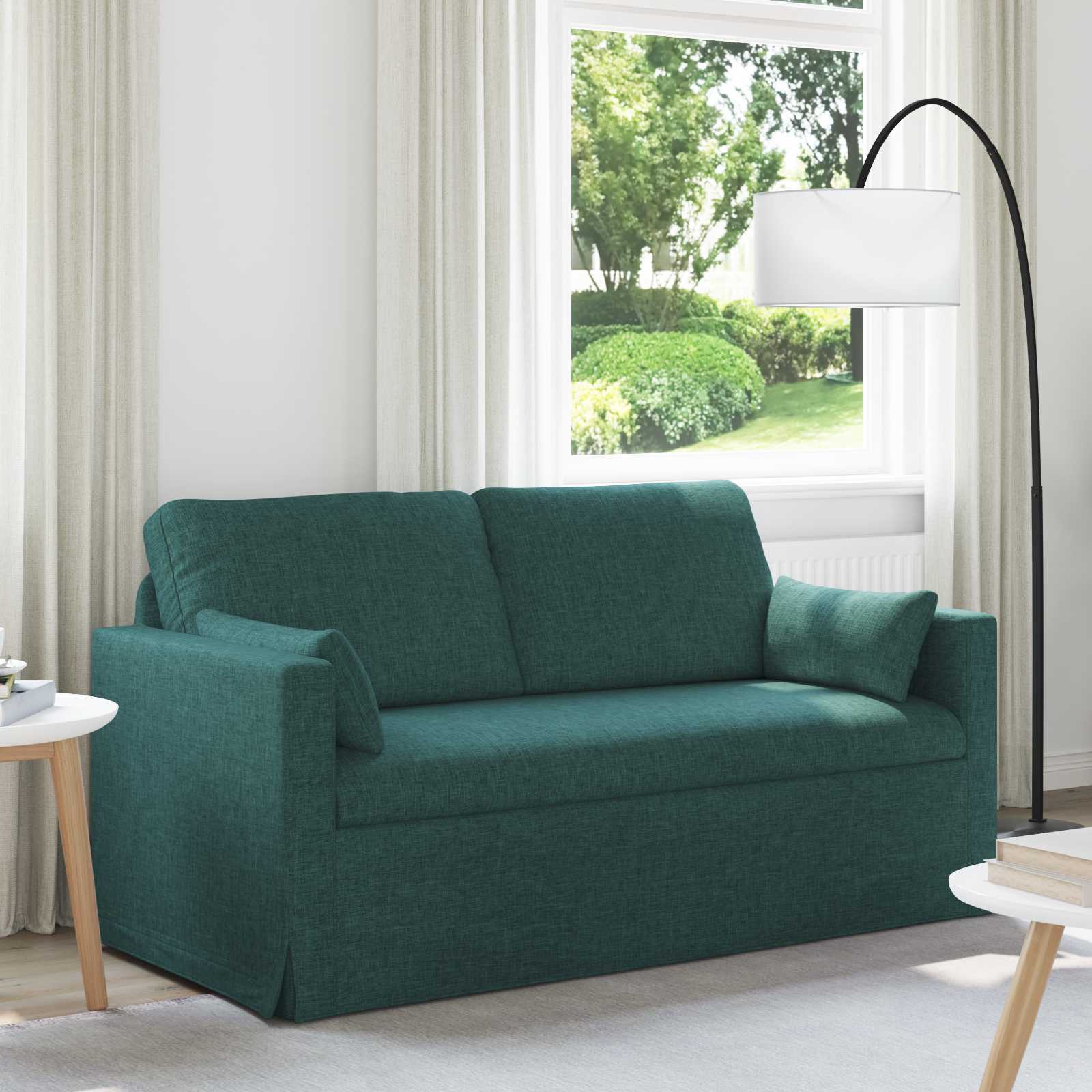 vidaXL Sofa 140cm Dunkelgrün Metall