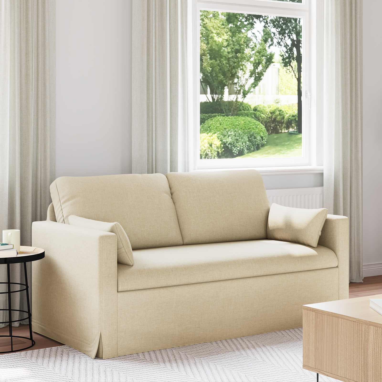 vidaXL Sofa Creme Gesamtabmessungen: 158 x 78 x 80 cm (B x T x H) Samt