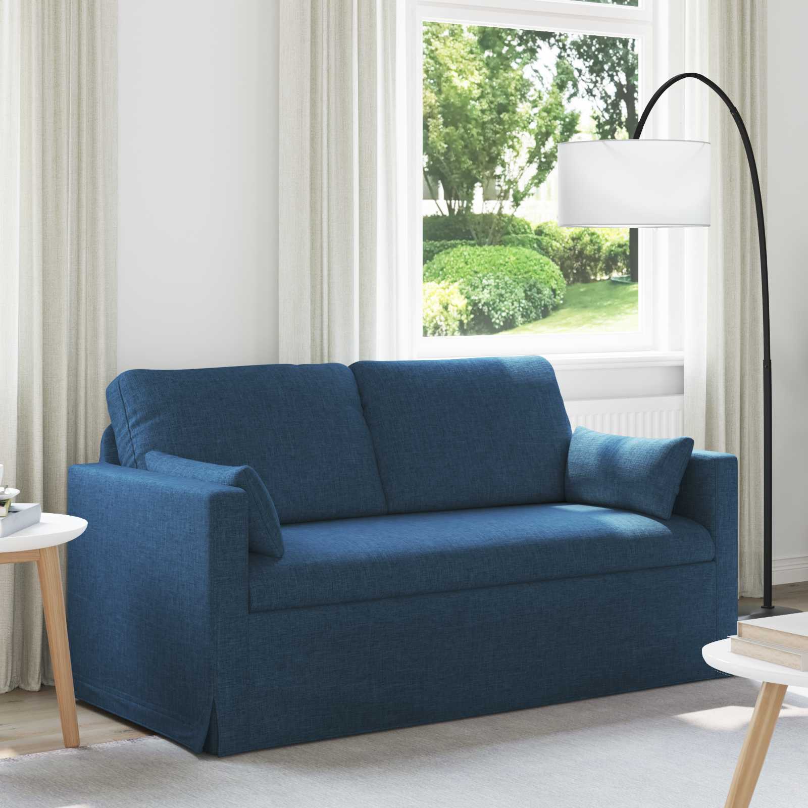 vidaXL Sofa Blau Gesamtabmessungen: 158 x 78 x 80 cm (B x T x H) Samt