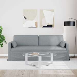 Pohovka Světle šedá 198 x 78 x 80 cm textil - obrázek 3