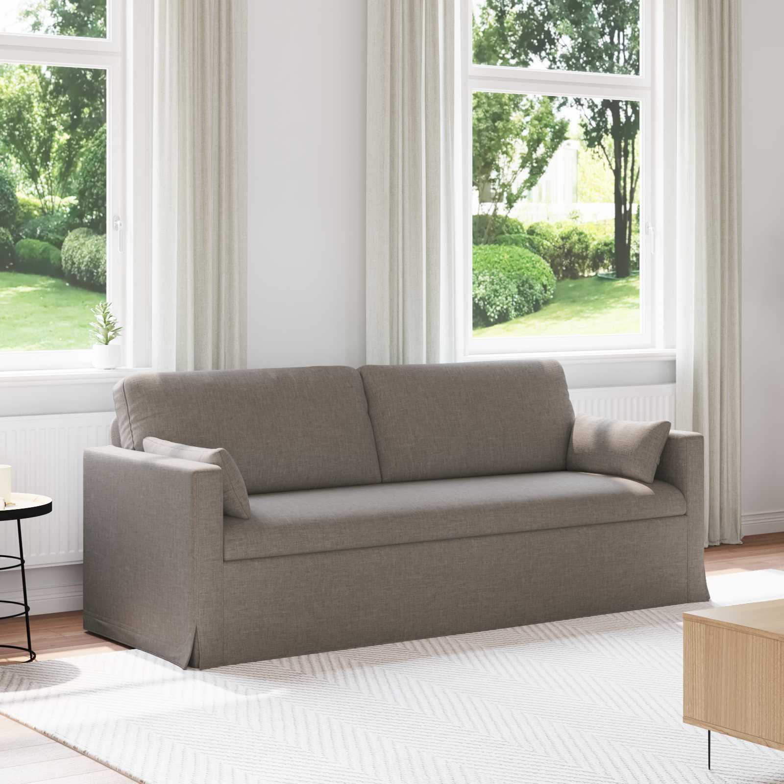 vidaXL Sofa 180cm Taupe Metall
