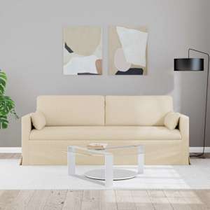 Pohovka Krémová 198 x 78 x 80 cm textil - obrázek 3