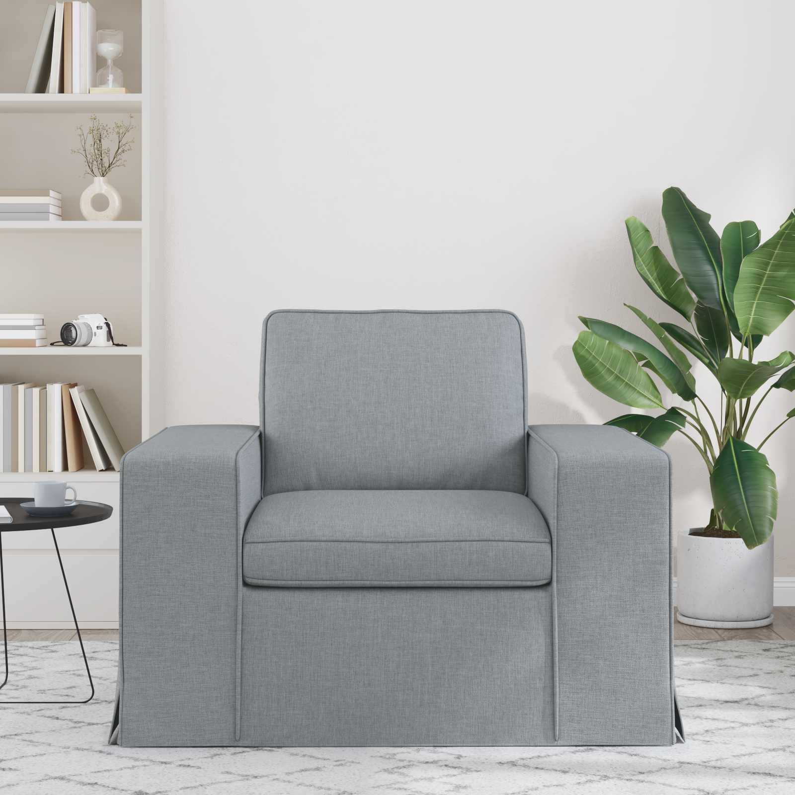 vidaXL Bank Lichtgrijs 102 x 80 x 82 cm Metaal