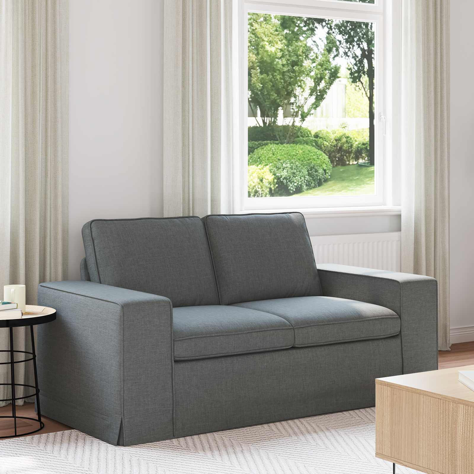 vidaXL Sofa Dunkelgrau 162 x 80 x 82 cm Stoff