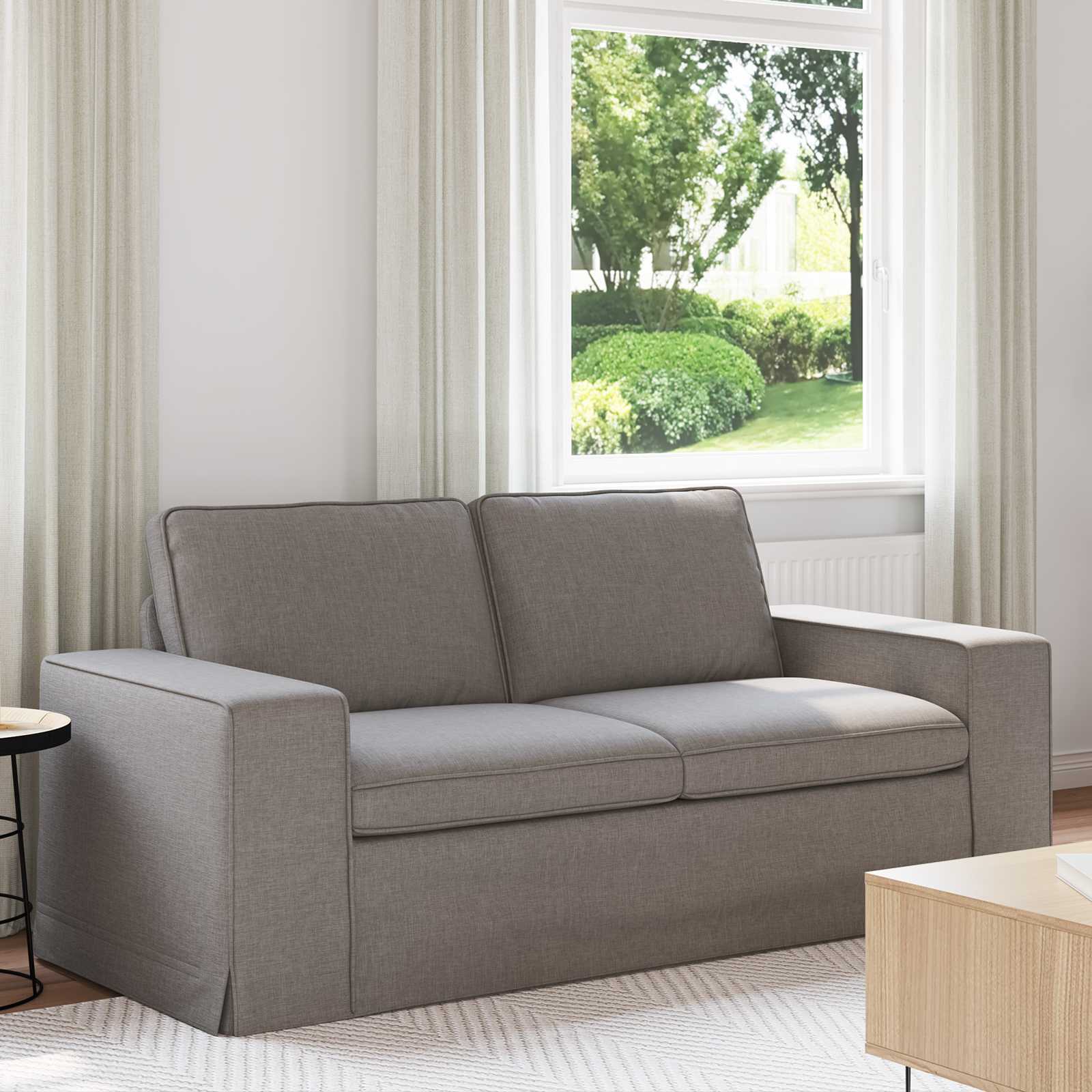 vidaXL Sofa 140cm Taupe Metall