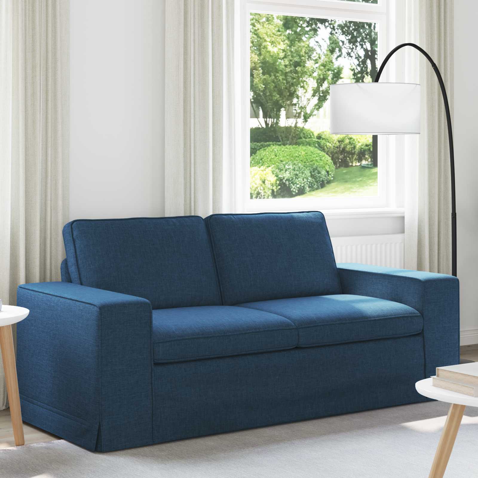 vidaXL Sofa 140cm Blau Metall