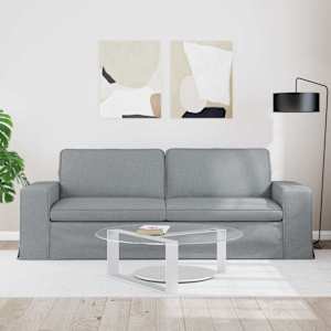 Pohovka Světle šedá 222 x 80 x 82 cm textil - obrázek 3