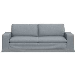 Pohovka Světle šedá 222 x 80 x 82 cm textil - obrázek 4