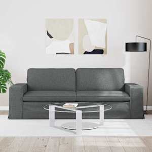 Pohovka Tmavě šedá 222 x 80 x 82 cm textil - obrázek 3