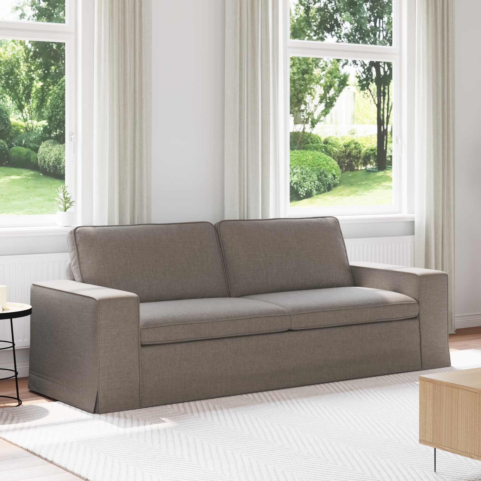 vidaXL Sofa Taupe 222 x 80 x 82 cm Stoff