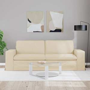 Pohovka Krémová 222 x 80 x 82 cm textil - obrázek 3