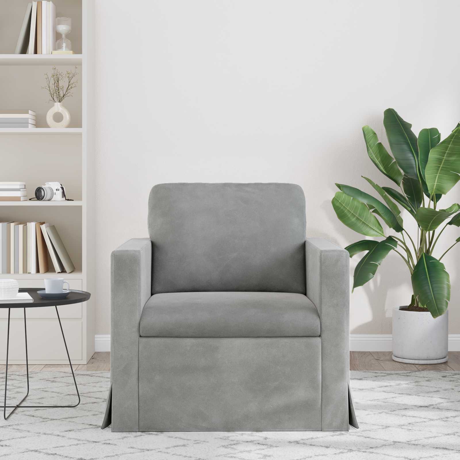 Thumbnail - vidaXL Sofa Hellgrau 78 x 78 x 80 cm Samt