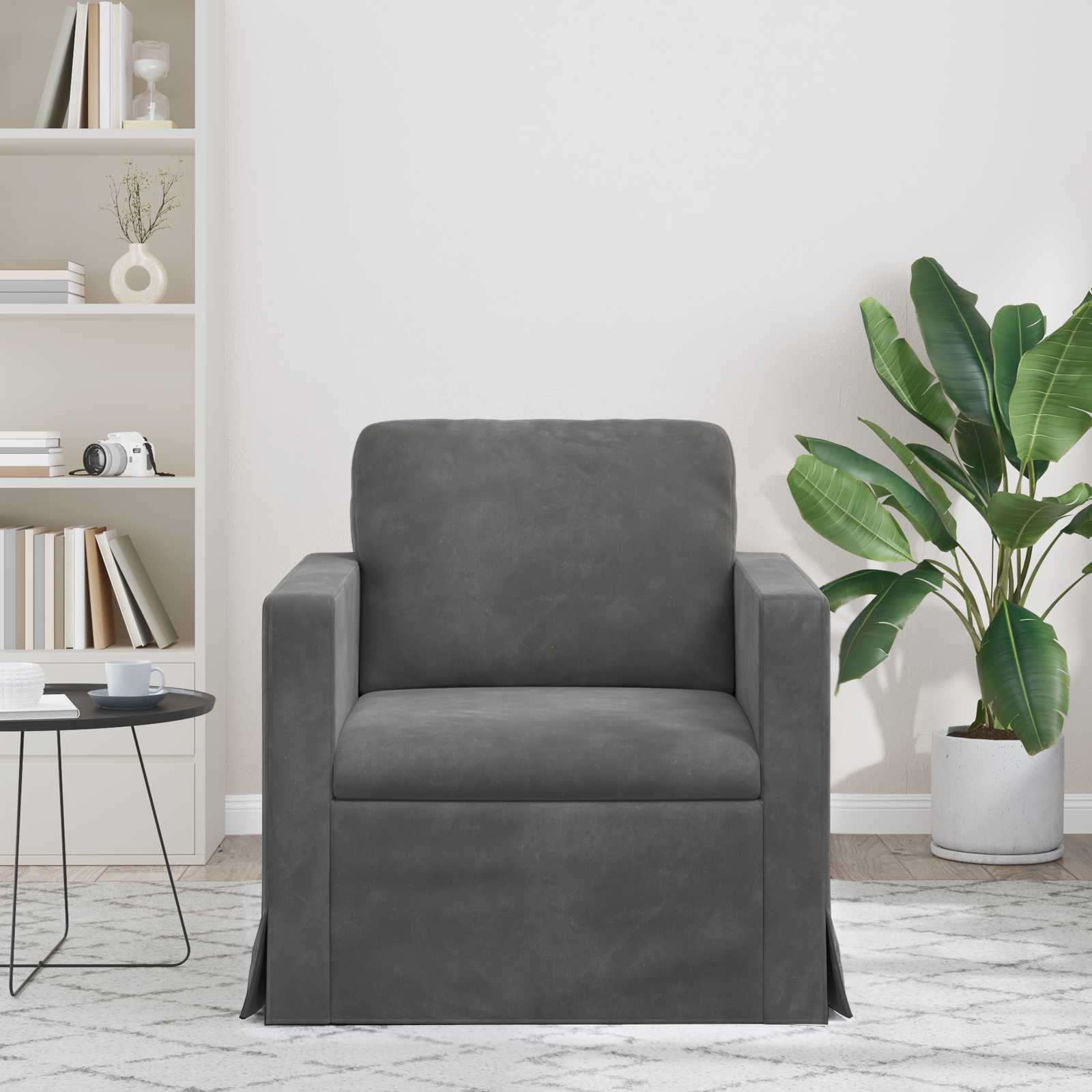 Thumbnail - vidaXL Sofa Dunkelgrau 78 x 78 x 80 cm Samt