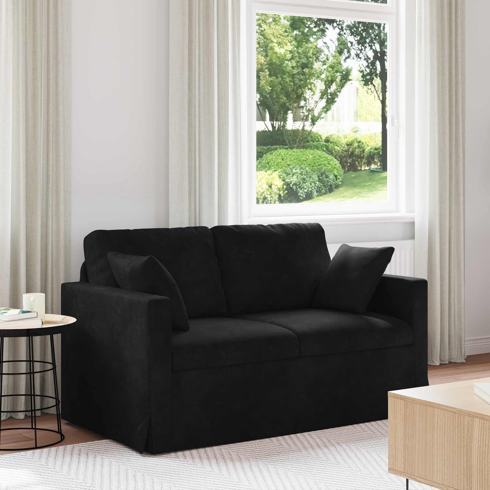 vidaXL Sofa Schwarz 138 x 78 x 80 cm Samt