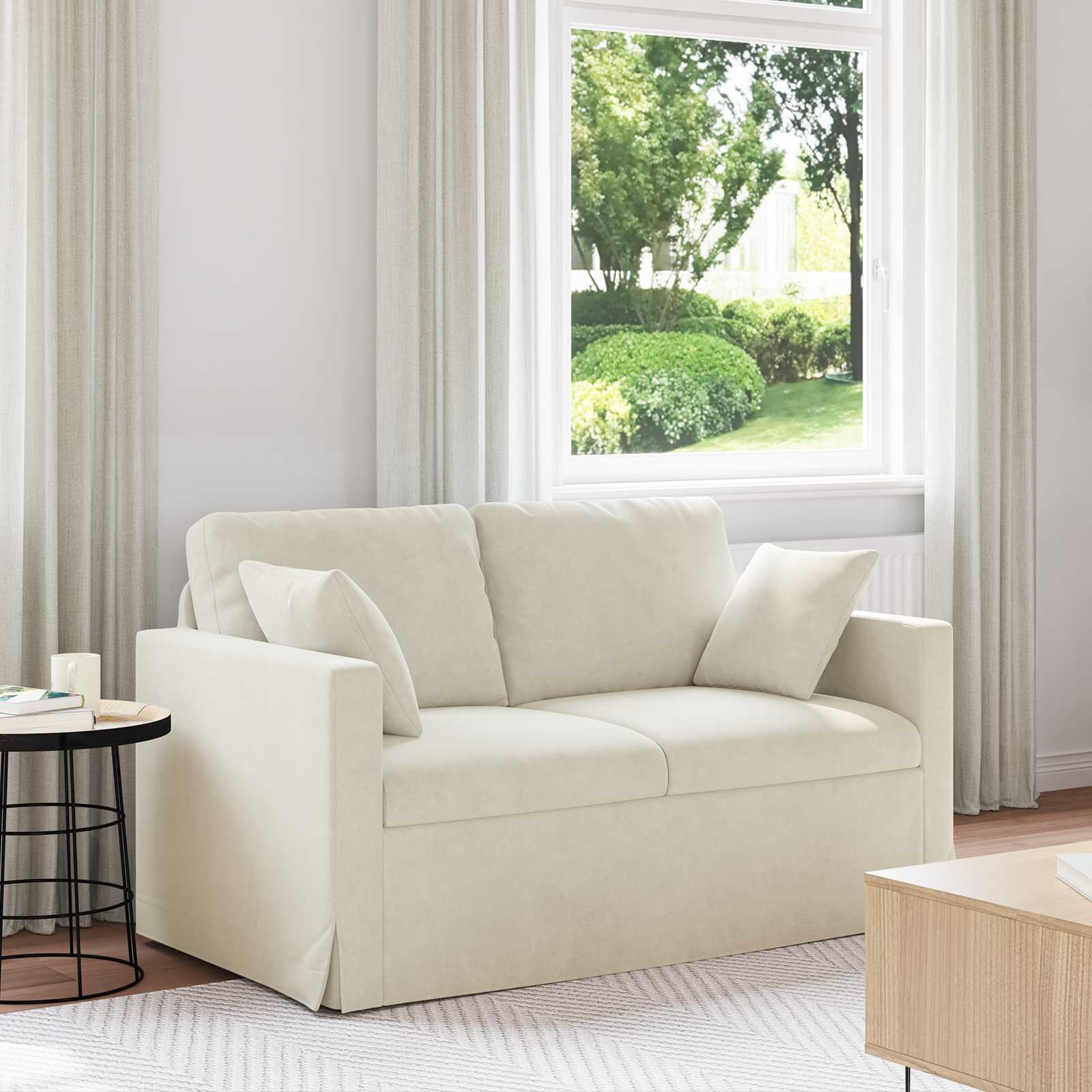 vidaXL Sofa Creme 138 x 78 x 80 cm Samt