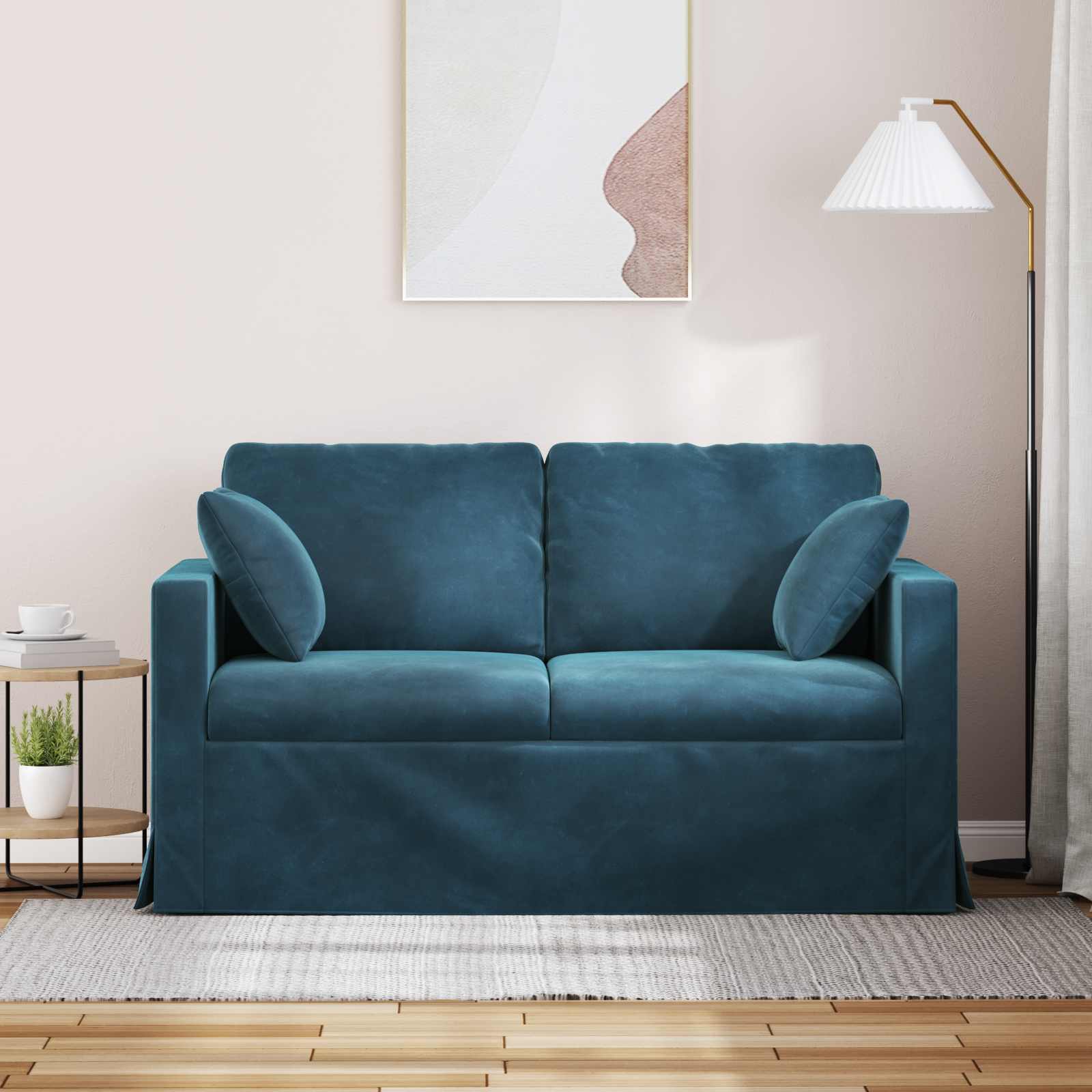 Thumbnail - vidaXL Sofa Blau 138 x 78 x 80 cm Samt
