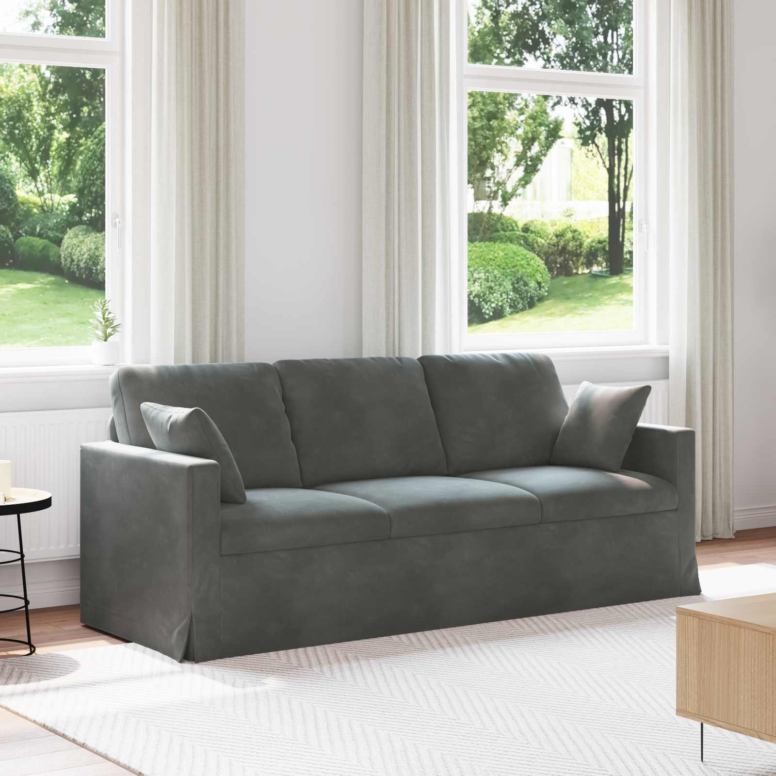 vidaXL Sofa Dunkelgrau 198 x 78 x 80 cm Samt
