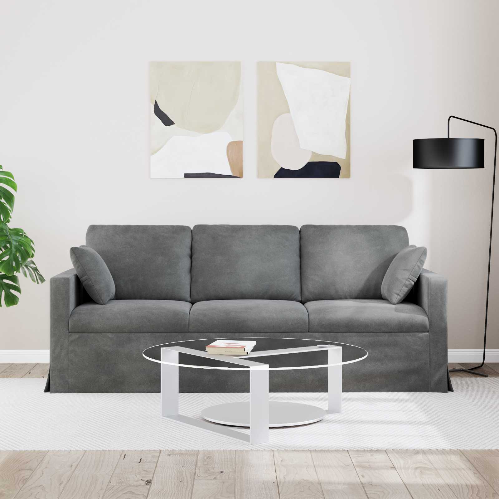 Thumbnail - vidaXL Sofa Dunkelgrau 198 x 78 x 80 cm Samt