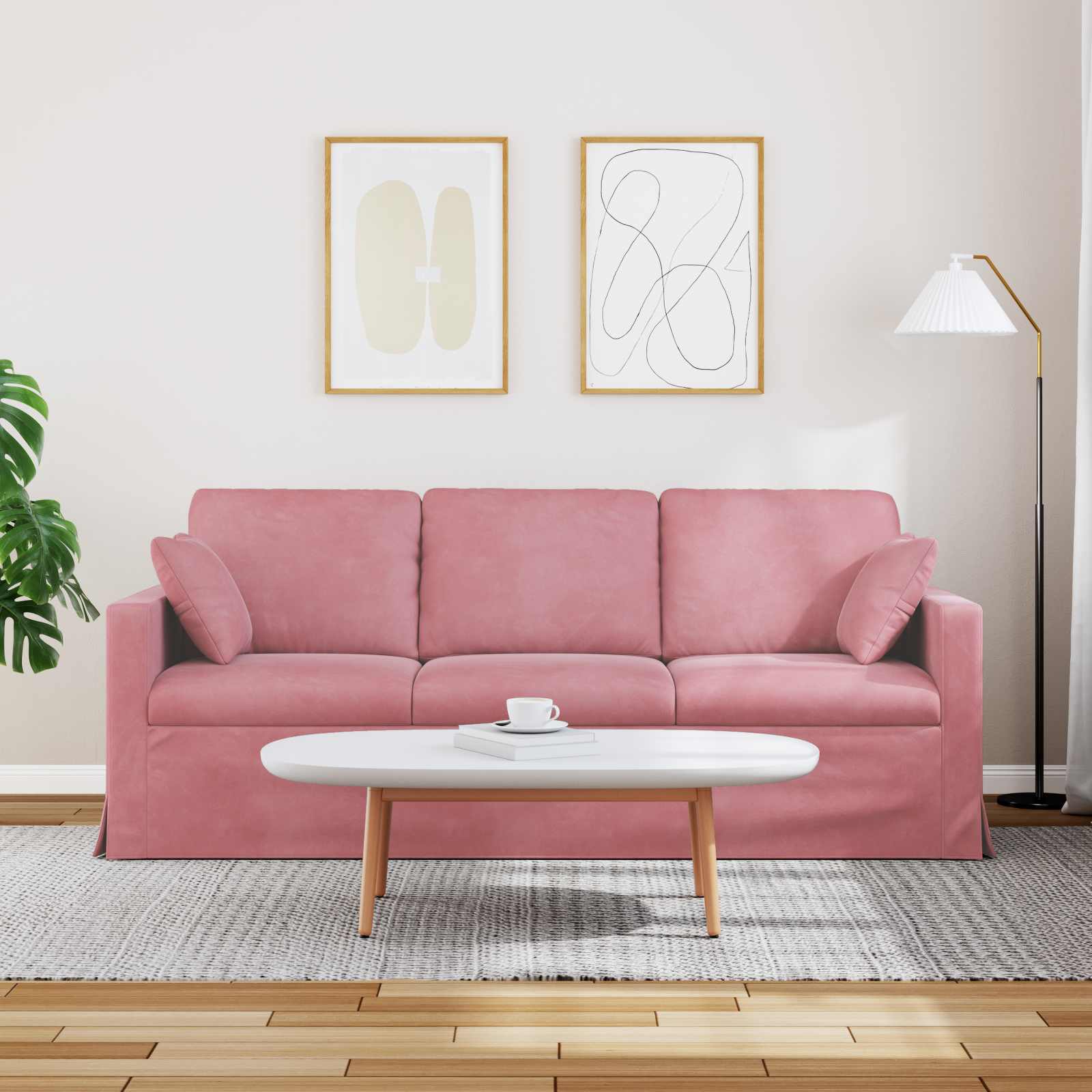 Thumbnail - vidaXL Sofa 180cm Rosa Metall