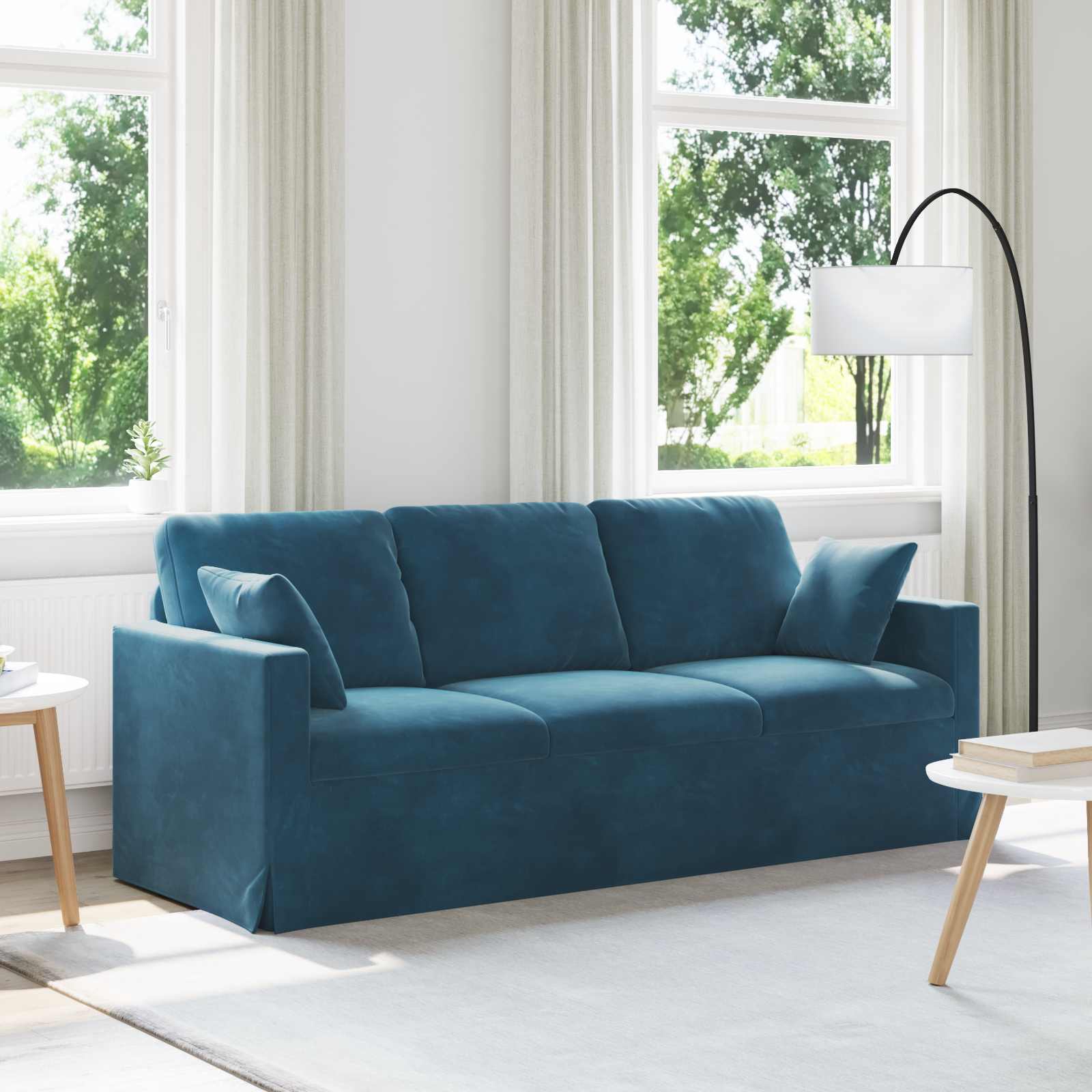 vidaXL Sofa Blau 198 x 78 x 80 cm Samt