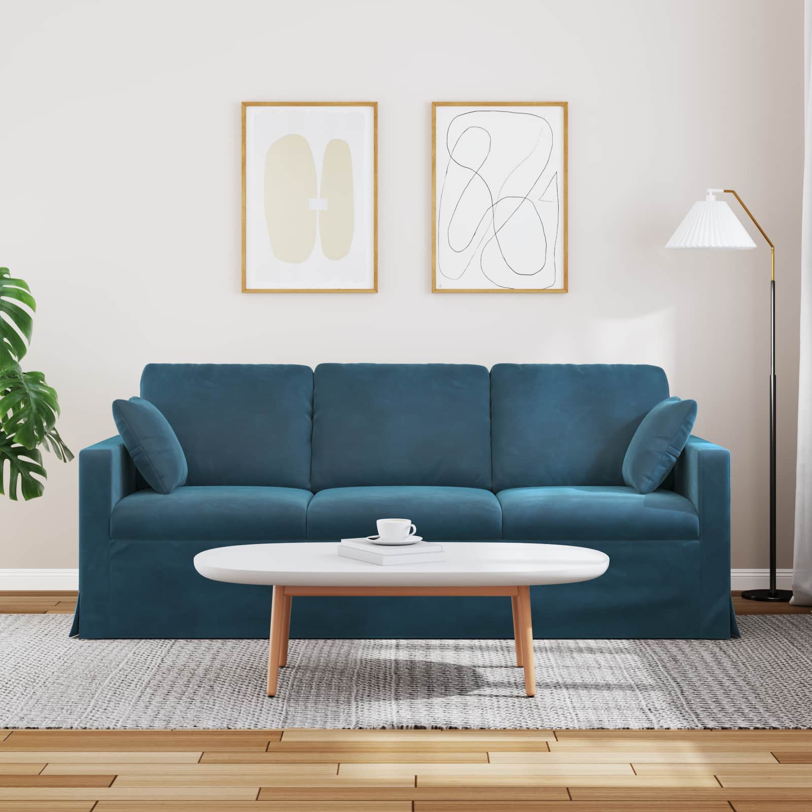 Thumbnail - vidaXL Sofa Blau 198 x 78 x 80 cm Samt