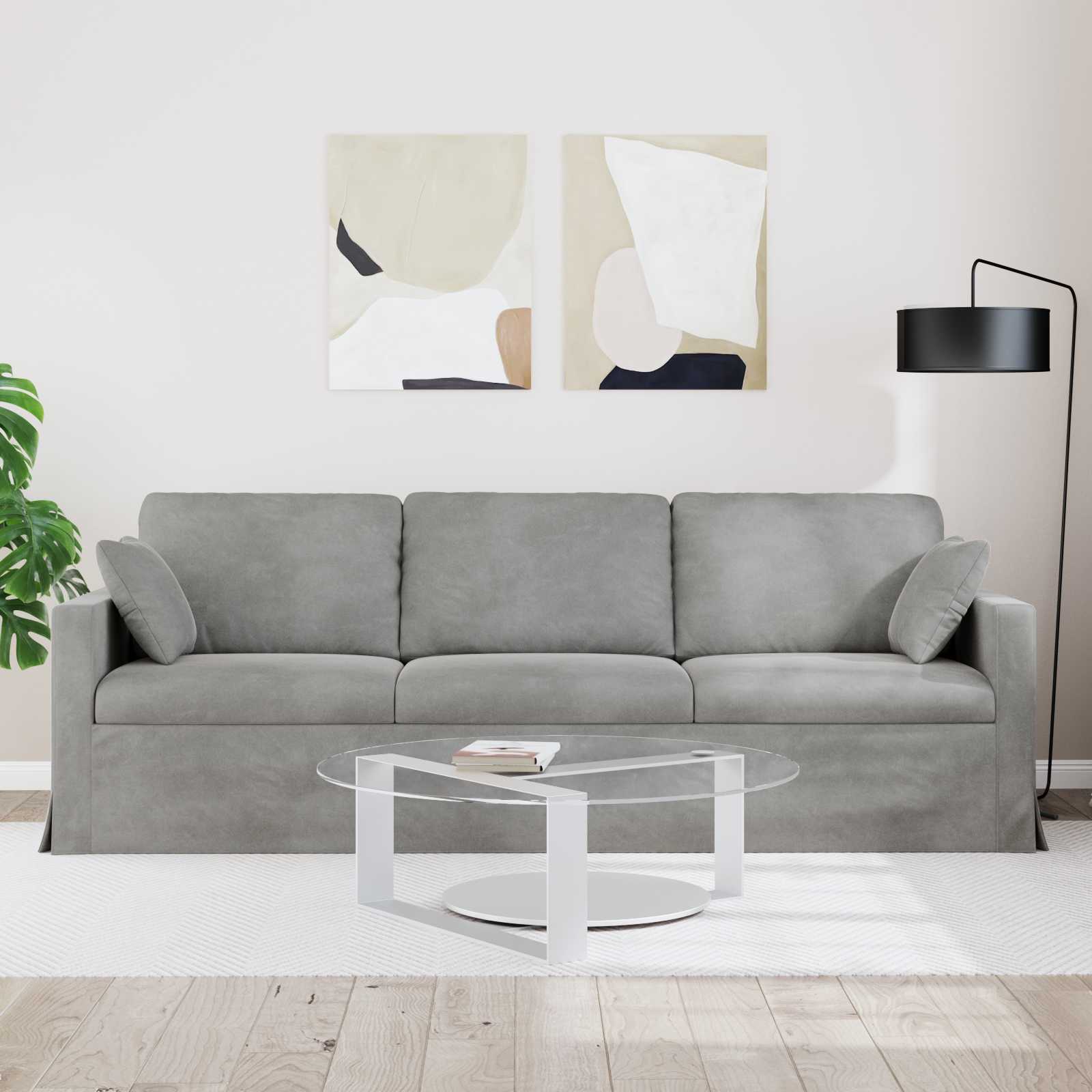 Thumbnail - vidaXL Sofa Hellgrau 228 x 78 x 80 cm Samt