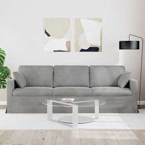 Pohovka Světle šedá 228 x 78 x 80 cm samet - obrázek 3