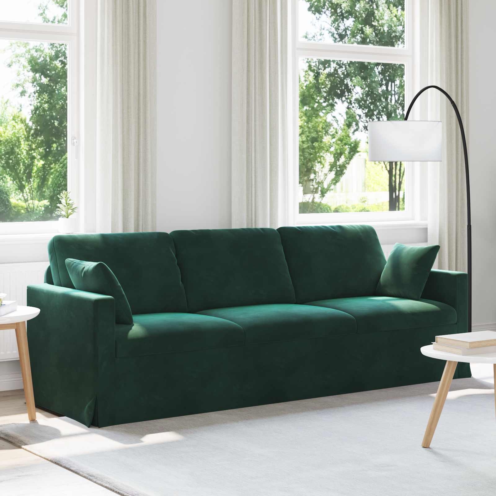 vidaXL Sofa Dunkelgrün 228 x 78 x 80 cm Samt